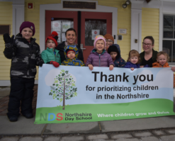 Children and teachers at NDS thank the community for prioritizing children
